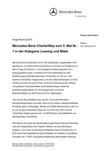 Mercedes-Benz CharterWay zum 5. Mal Nr. 1 in der Kategorie