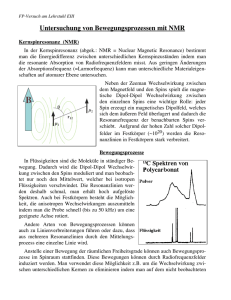 Untersuchung von Bewegungsprozessen mit NMR