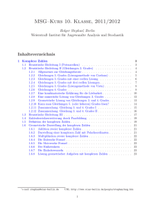 Komplexe Zahlen - Weierstrass Institute
