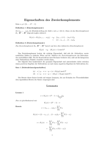 Eigenschaften des Zweierkomplements - informatik.uni