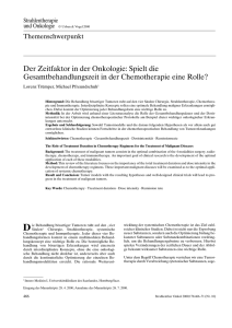 Spielt die Gesamtbehandlungszeit in der Chemotherapie eine Rolle?