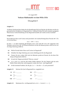 Vorkurs Mathematik vor dem WiSe 15/16 Übungsblatt 5