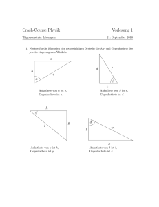 Lösungen Trigonometrie
