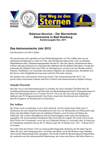 Astronomie in Bad Homburg Das Astronomische Jahr 2012