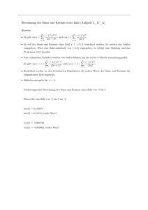 Berechnung des Sinus und Kosinus einer Zahl (Aufgabe 4_17_A)