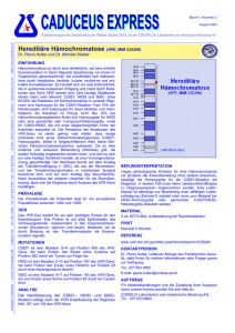Hereditäre Hämochromatose (HFE, MIM 235200)
