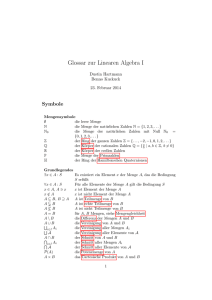 Glossar zur Linearen Algebra I