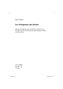 Zur Ontogenese des Geistes