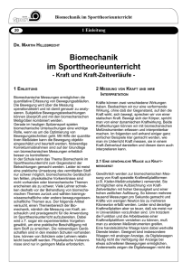 Biomechanik im Sporttheorieunterricht. Kraft und Kraft