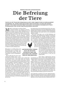 22. November 2013: „Die Befreiung der Tiere“.