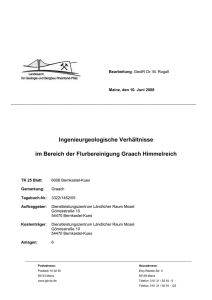 Ingenieurgeologische Verhältnisse im Bereich der Flurbereinigung