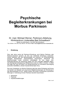 Psychische Begleiterkrankungen bei Morbus Parkinson