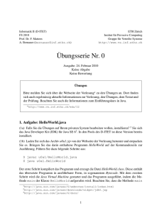 Ubungsserie Nr. 0