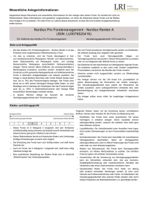 Wesentliche Anlegerinformationen Nordlux Renten