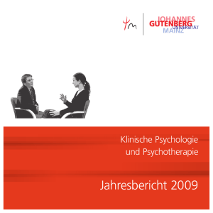 Jahresbericht 2009 - Klinische Psychologie Mainz