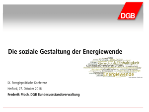 Soziale Gestaltung der Energiewende, Frederik Moch, DGB