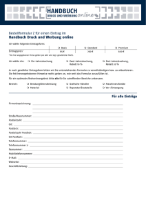 Eintragsformular Zulieferer - Handbuch Druck und Werbung online