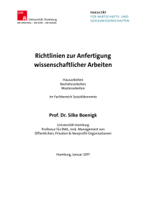 Richtlinien zur Anfertigung wissenschaftlicher Arbeiten