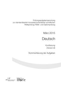 Prüfungsaufgabensammlung Deutsch – März 2015