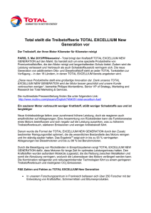 Total stellt die Treibstoffserie TOTAL EXCELLIUM New