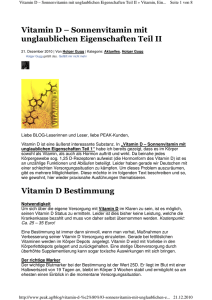 Vitamin D – Sonnenvitamin mit unglaublichen