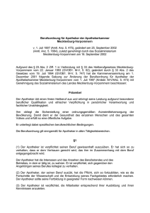 Berufsordnung der Apothekenkammer Mecklenburg