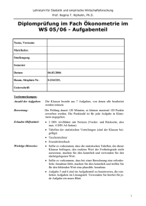 Klausur WS 05/06 - Lehrstuhl für Statistik und empirische