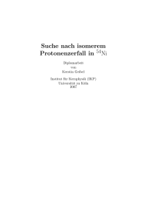 Suche nach isomerem Protonenzerfall in Ni