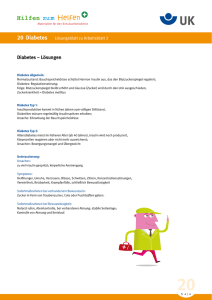 Schulsanitätsdienst: Info "Diabetes" - Lösungsblatt