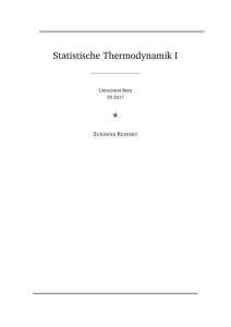 Statistische Thermodynamik I