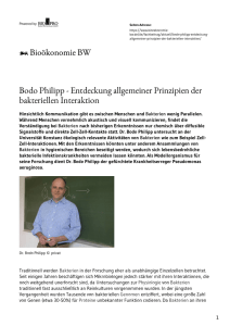 Bodo Philipp - Entdeckung allgemeiner Prinzipien der bakteriellen