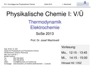 Physikalische Chemie I: V/Ü