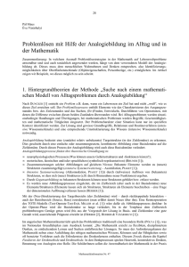 Problemlösen mit Hilfe der Analogiebildung im Alltag und in der