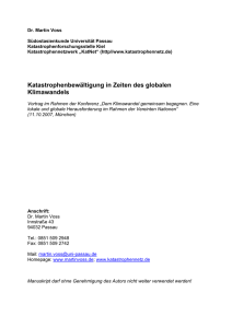 Katastrophenbewältigung in Zeiten des globalen Klimawandels