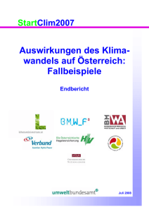 Auswirkungen des Klima- wandels auf Österreich: Fallbeispiele