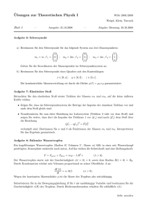 Ubungen zur Theoretischen Physik I