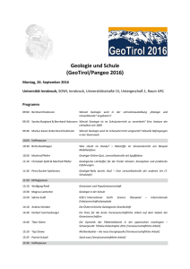 Geologie und Schule (GeoTirol/Pangeo 2016)