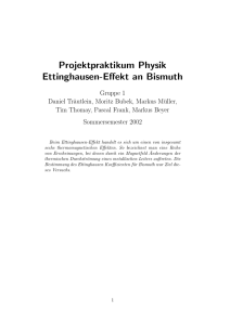 Ettinghausen-Effekt an Bismuth
