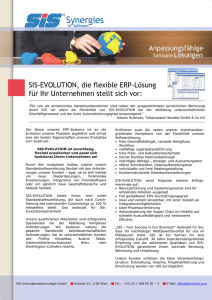 SIS-EVOLUTION, die flexible ERP-Lösung für