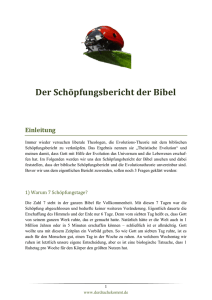 Der Schöpfungsbericht der Bibel