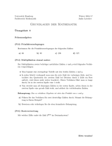 Blatt 8 - Fachbereich Mathematik