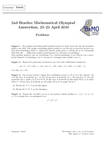 Benelux Mathematical Olympiad