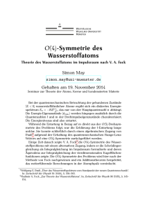 O(4)-Symmetrie des Wasserstoffatoms