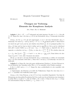 Bergische Universität Wuppertal ¨Ubungen zur Vorlesung Elemente
