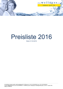 Preisliste 2016 - the wellness company