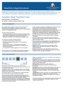 Wesentliche Anlegerinformationen