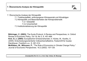 7. Ökonomische Analyse der Klimapolitik 7.1 Treibhauseffekt