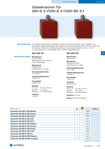 Gassensoren GS 400 ST, GS 500 ST, GS 600 ST, GS 700 ST