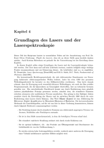 Grundlagen des Lasers und der Laserspektroskopie