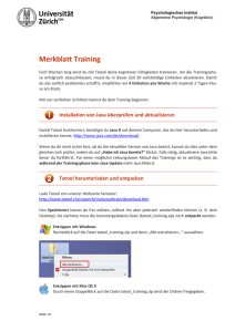 Merkblatt Training